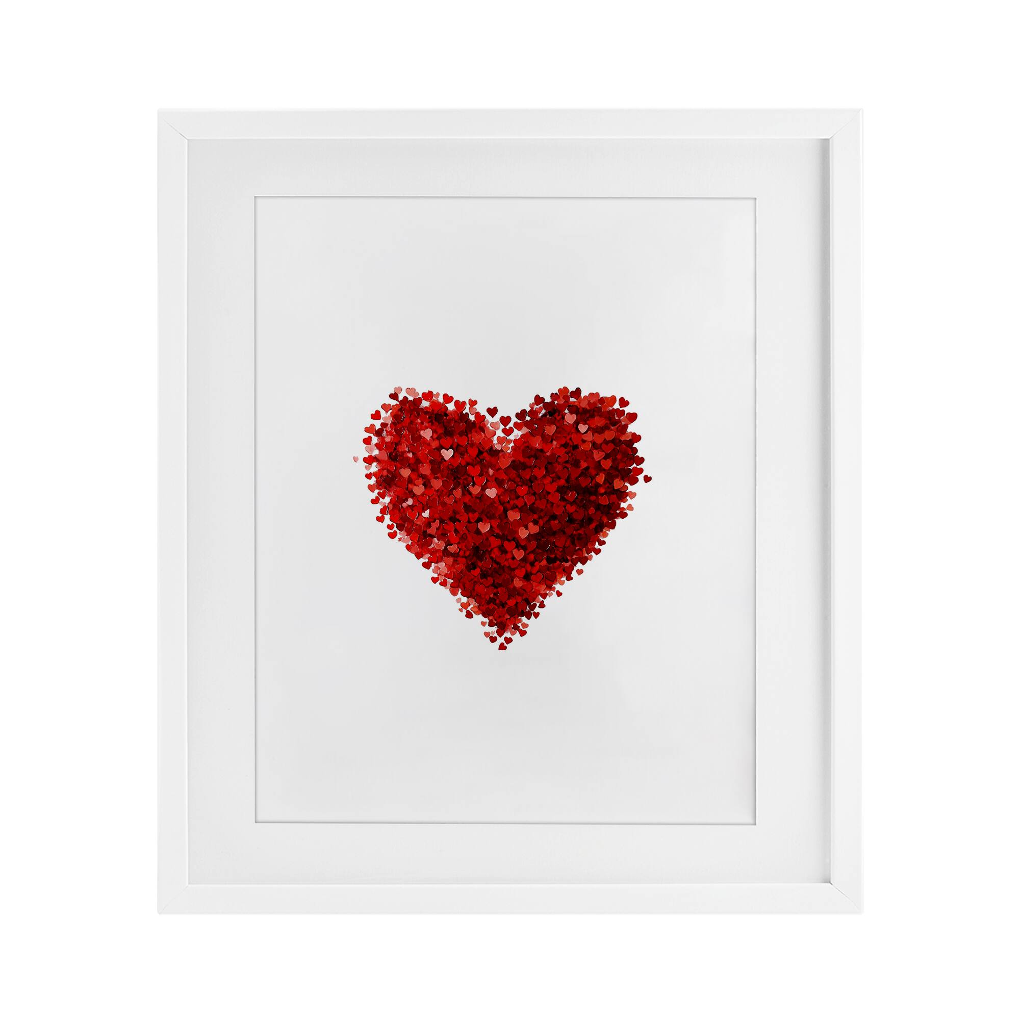 Stupell Industries Cluster of Hearts Shape Framed Print Under Glass Wall Art